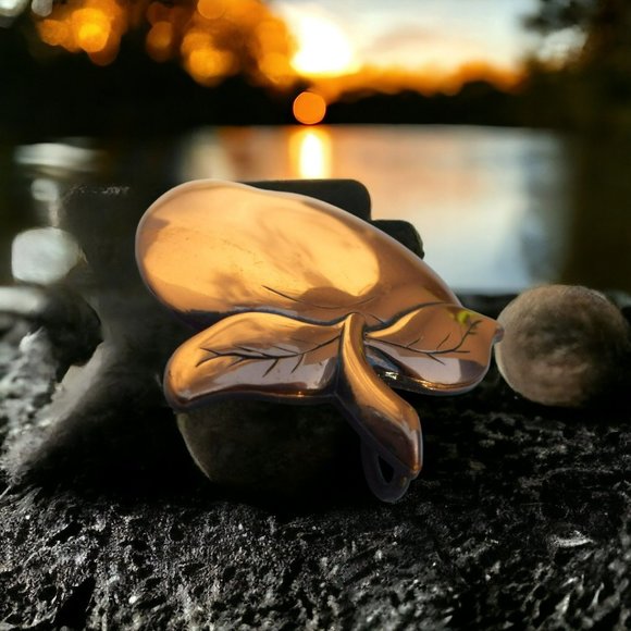 Older Style Copper Apple Pendant With Unique Pattern - Picture 3 of 7